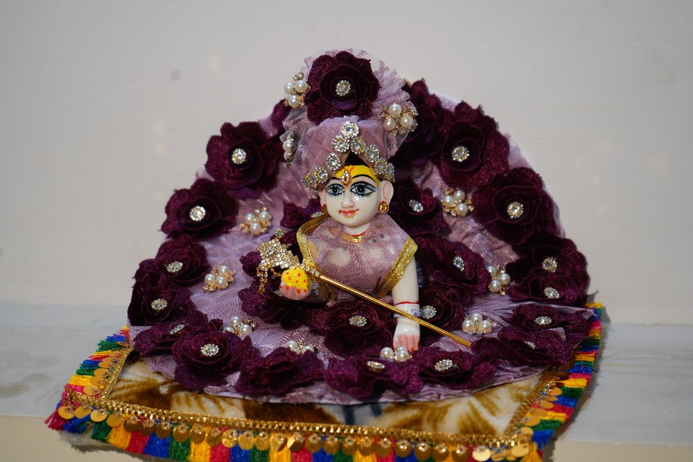 Wine Purple Floral Laddu Gopal Dress – Premium Designer Poshak for Size 1–6 Laddu Gopal